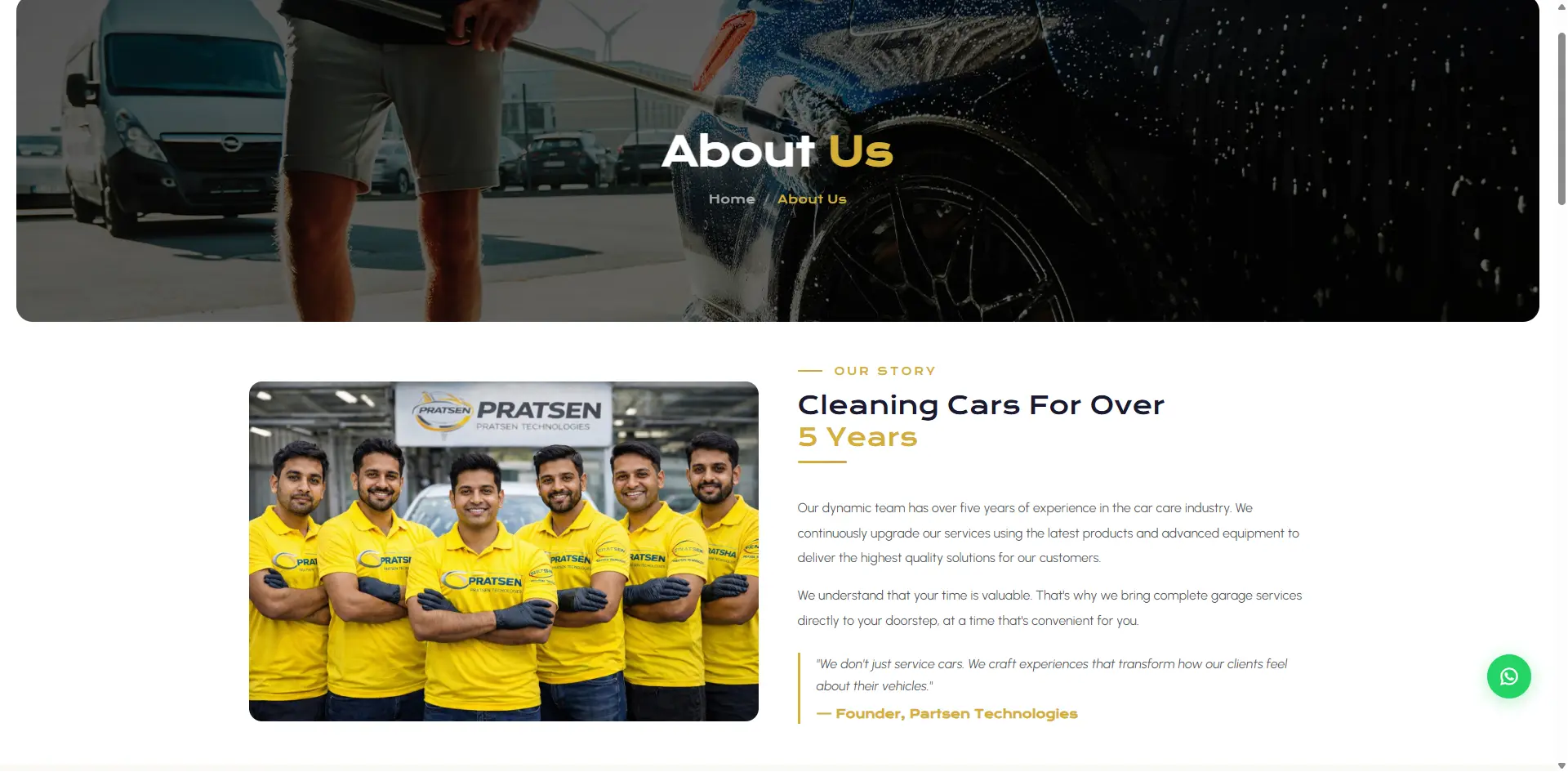 Operations automation platform for Pratsen doorstep car care screenshot