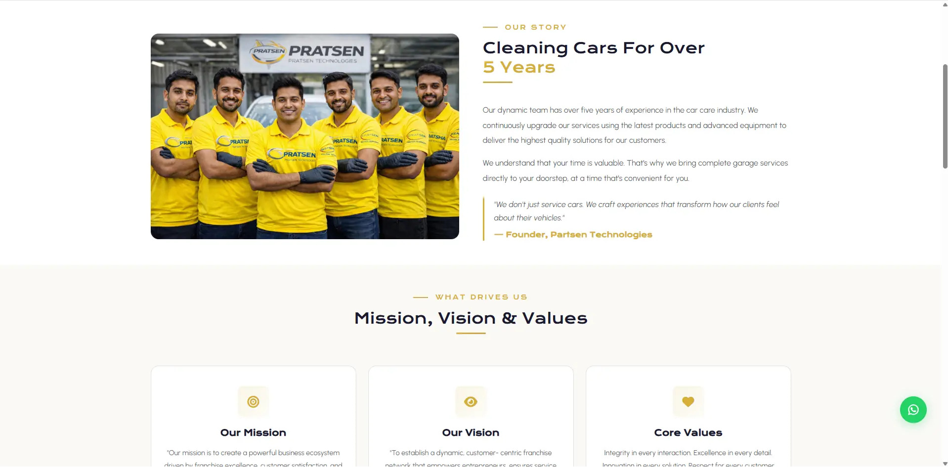 Operations automation platform for Pratsen doorstep car care screenshot