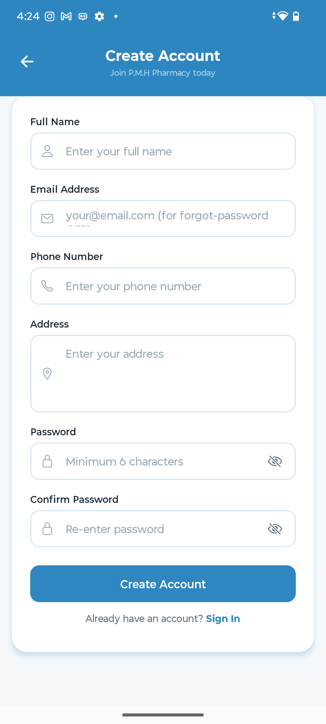 Unified pharmacy & healthcare platform admin panel + patient mobile app screenshot