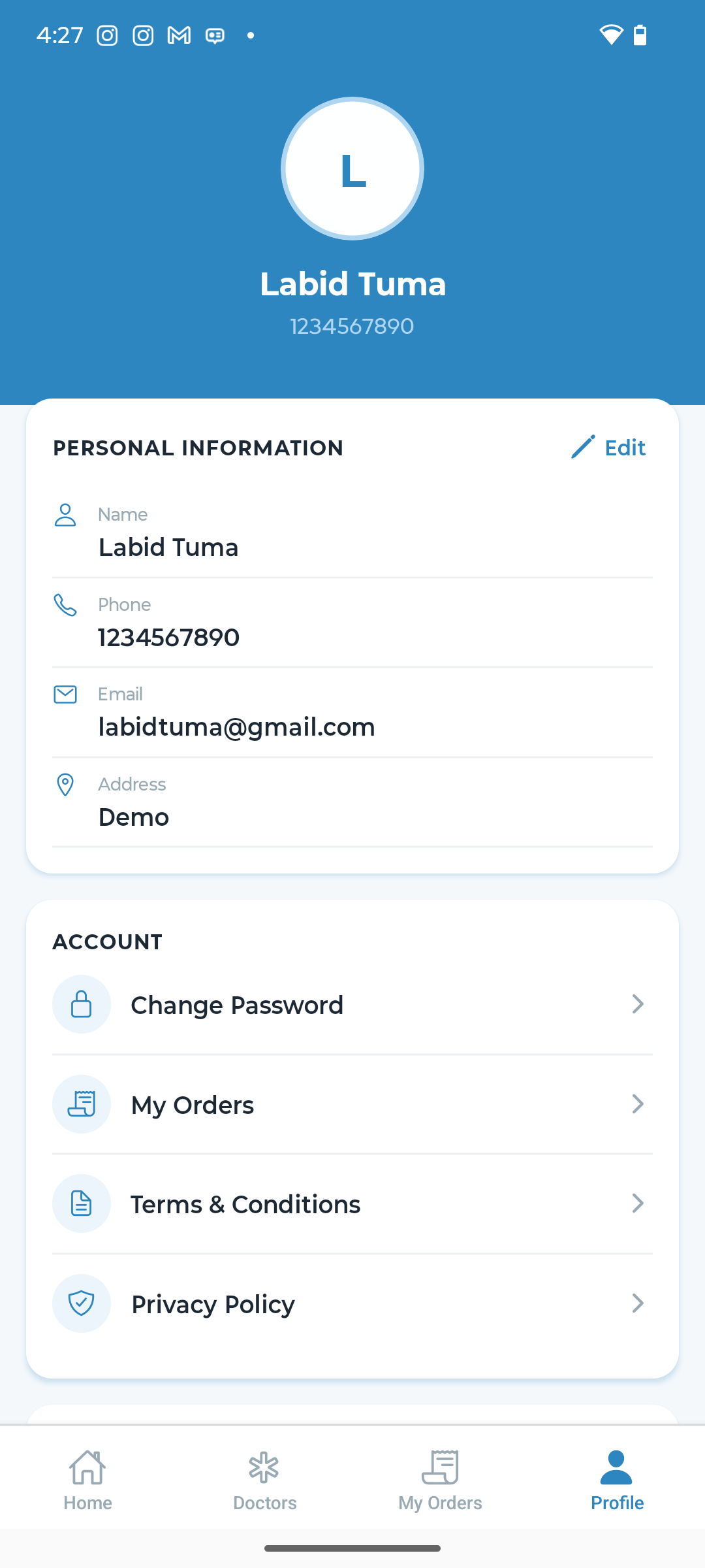 Unified pharmacy & healthcare platform admin panel + patient mobile app screenshot